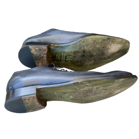 Ugo Vasare Metallic Grey Leather Oxford shoes US 13 / EU 46 W/ Bags original Box - Picture 7 of 9